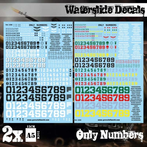 Water Slide Decals only numbers